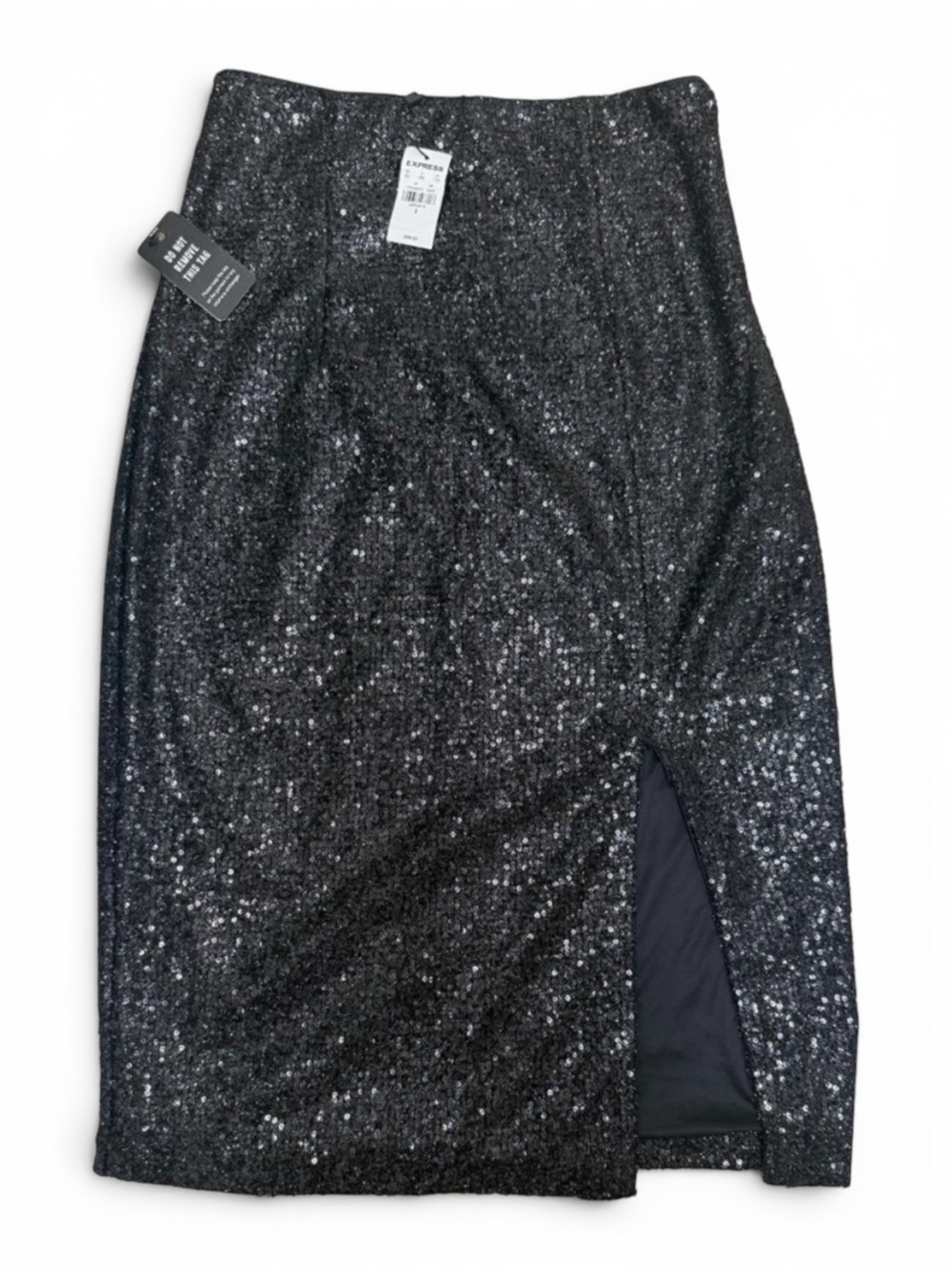 Express Fully Sequin Pencil Front Slit Skirt